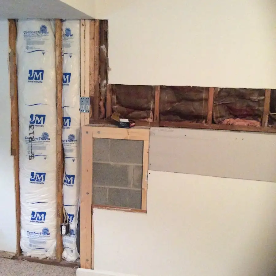 Wall insulation replacement during Contents Cleaning & Restoration in Jerseyville